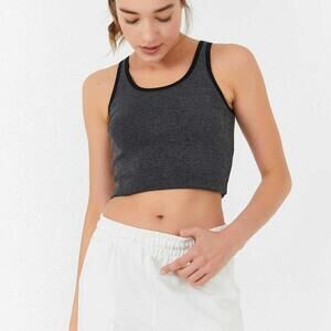 Tommy Life crop tank Dark Gray and Black - M